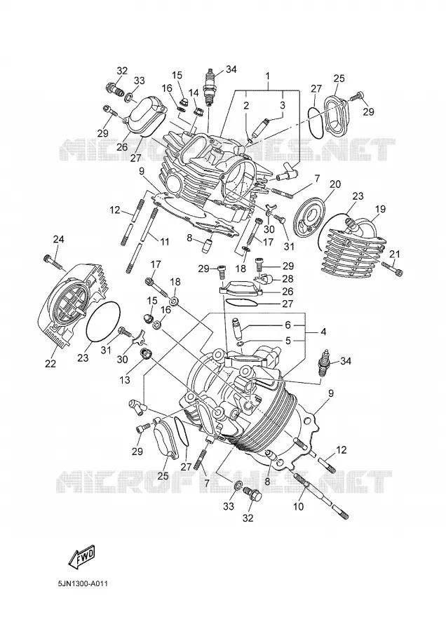 CULASSE Yamaha MOTO 1100 2003 BULLDOG  BT1100