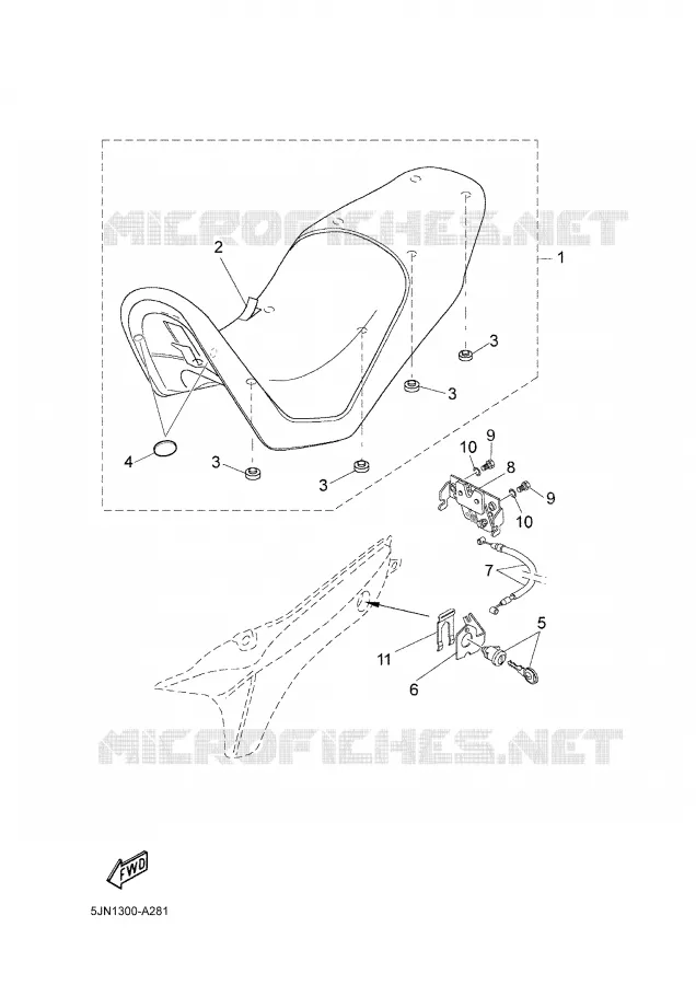 SELLE Yamaha MOTO 1100 2003 BULLDOG  BT1100
