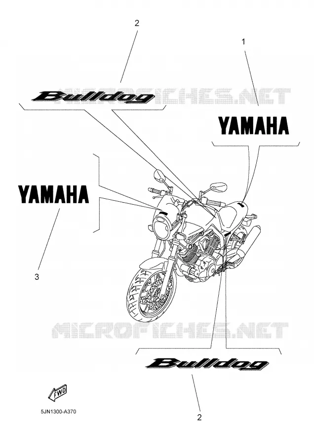 EMBLEME Yamaha MOTO 1100 2003 BULLDOG  BT1100