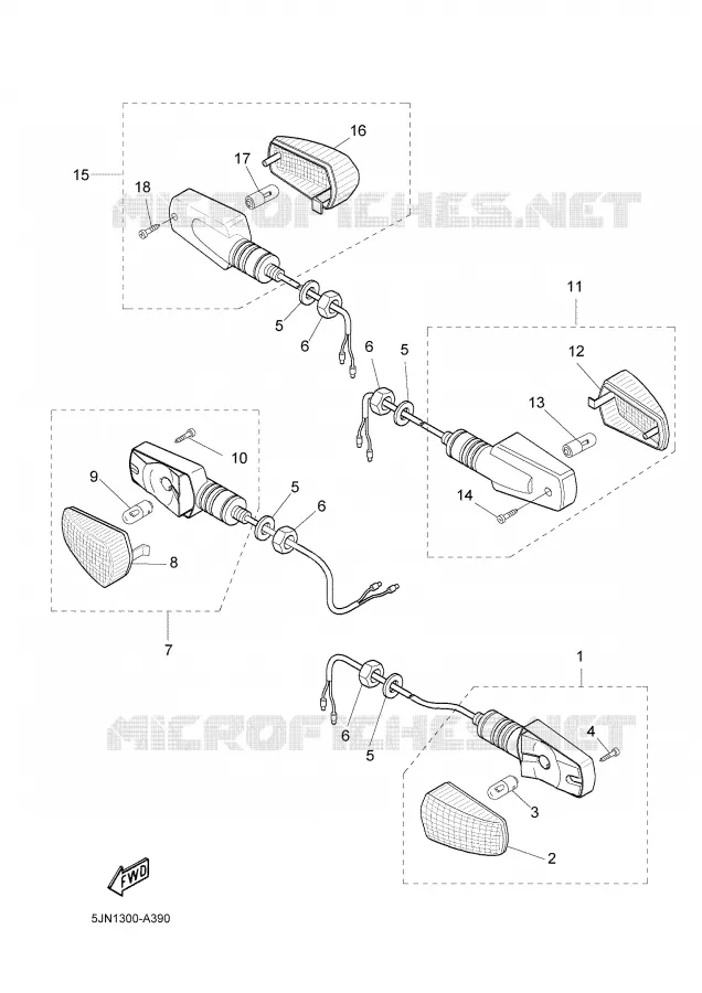 CLIGNOTANT Yamaha MOTO 1100 2003 BULLDOG  BT1100