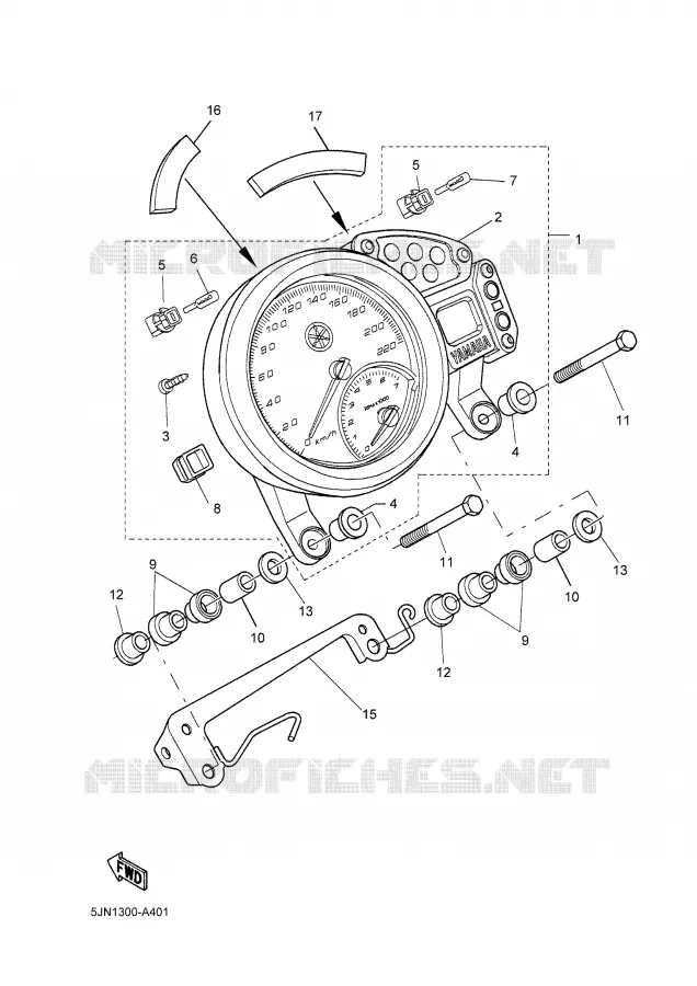 COMPTEUR  Yamaha MOTO 1100 2003 BULLDOG  BT1100
