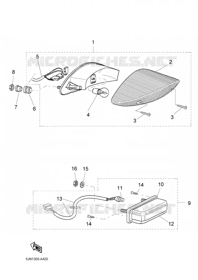 FEU ARRIERE Yamaha MOTO 1100 2003 BULLDOG  BT1100