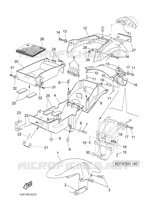 GARDE BOUE Yamaha MOTO 1100 2004 BULLDOG  BT1100