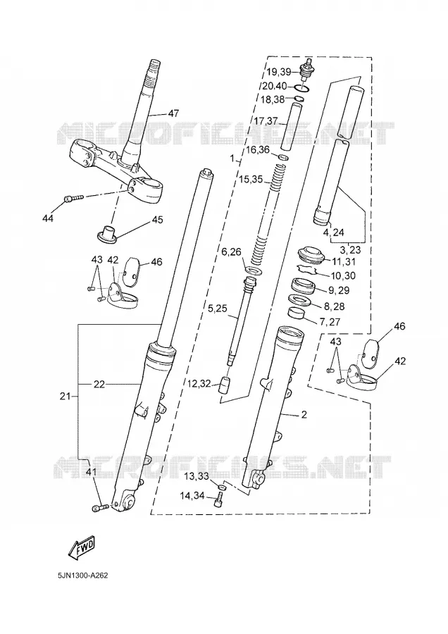 FOURCHE Yamaha MOTO 1100 2004 BULLDOG  BT1100