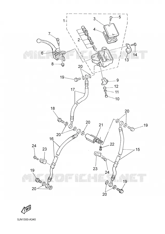 MAITRE CYLINDRE AVANT Yamaha MOTO 1100 2004 BULLDOG  BT1100