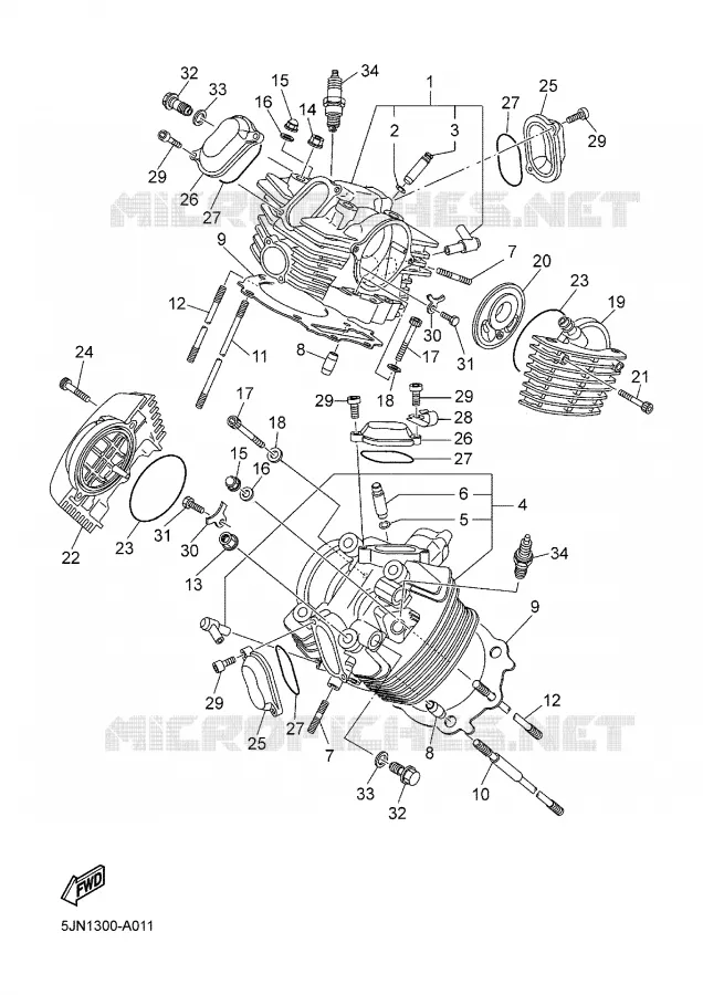 CULASSE Yamaha MOTO 1100 2005 BULLDOG  BT1100