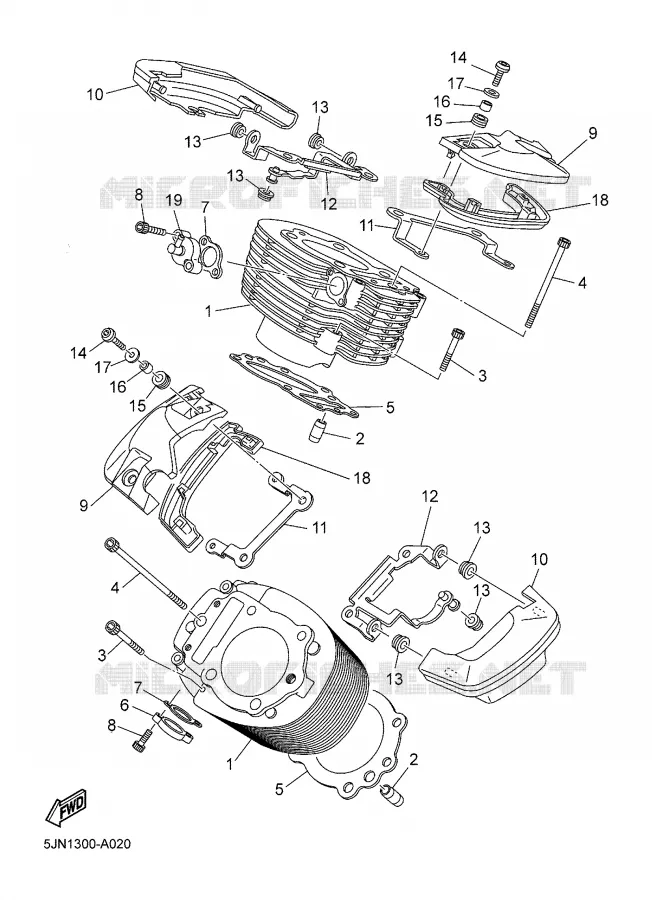 CYLINDRE Yamaha MOTO 1100 2005 BULLDOG  BT1100