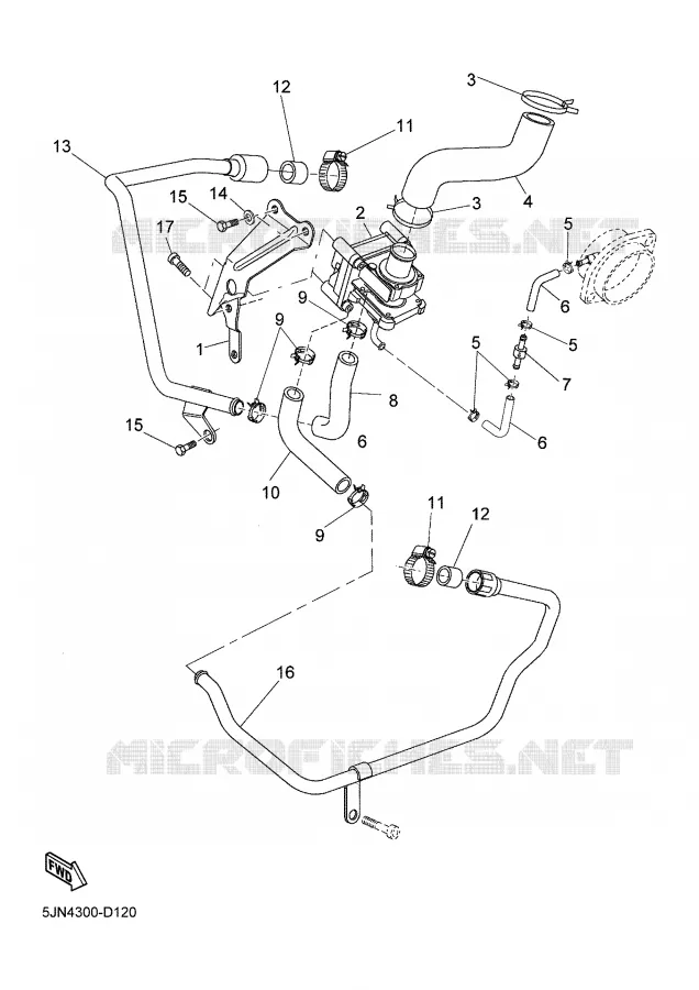 SYSTÈME D'ADMISSION D'AIR AIS Yamaha MOTO 1100 2005 BULLDOG  BT1100