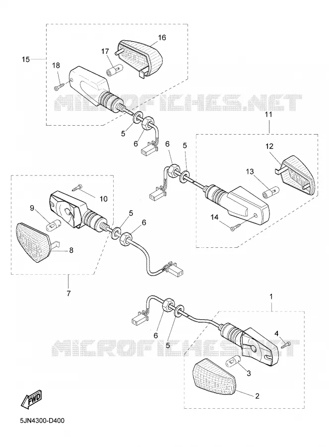 CLIGNOTANT Yamaha MOTO 1100 2005 BULLDOG  BT1100