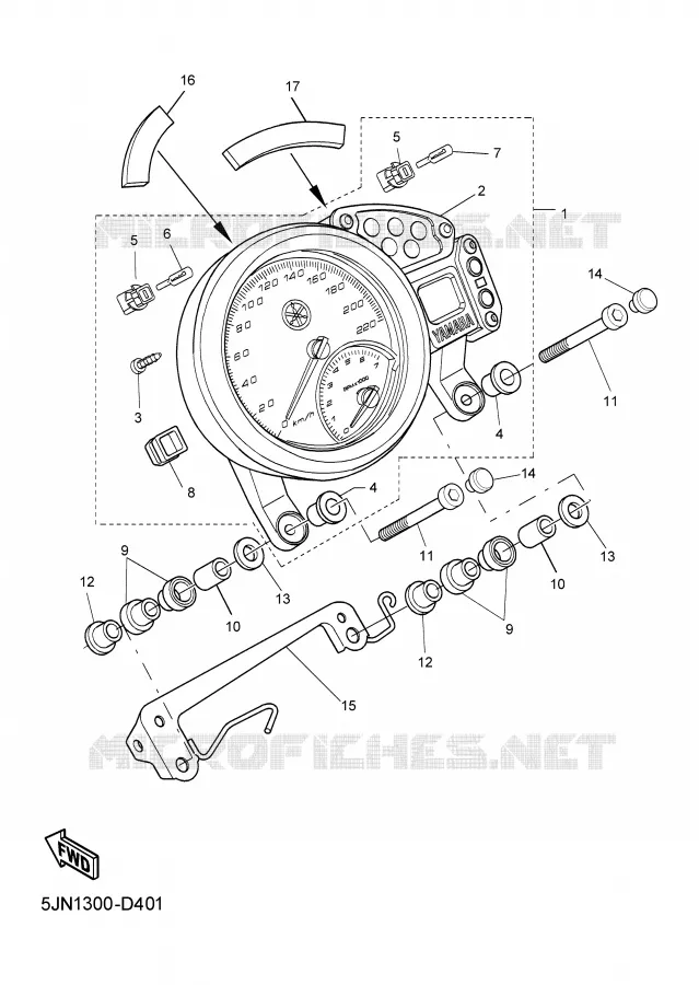 COMPTEUR  Yamaha MOTO 1100 2005 BULLDOG  BT1100