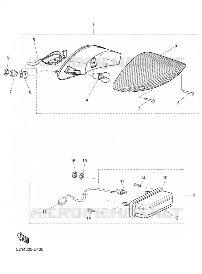 FEU ARRIERE Yamaha MOTO 1100 2005 BULLDOG  BT1100