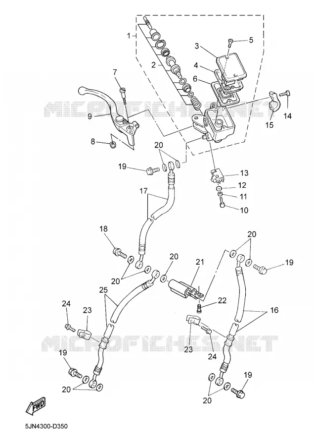 MAITRE CYLINDRE DE FREIN AVANT Yamaha MOTO 1100 2006 BULLDOG  BT1100