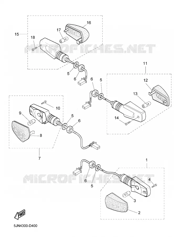 CLIGNOTANT Yamaha MOTO 1100 2006 BULLDOG  BT1100