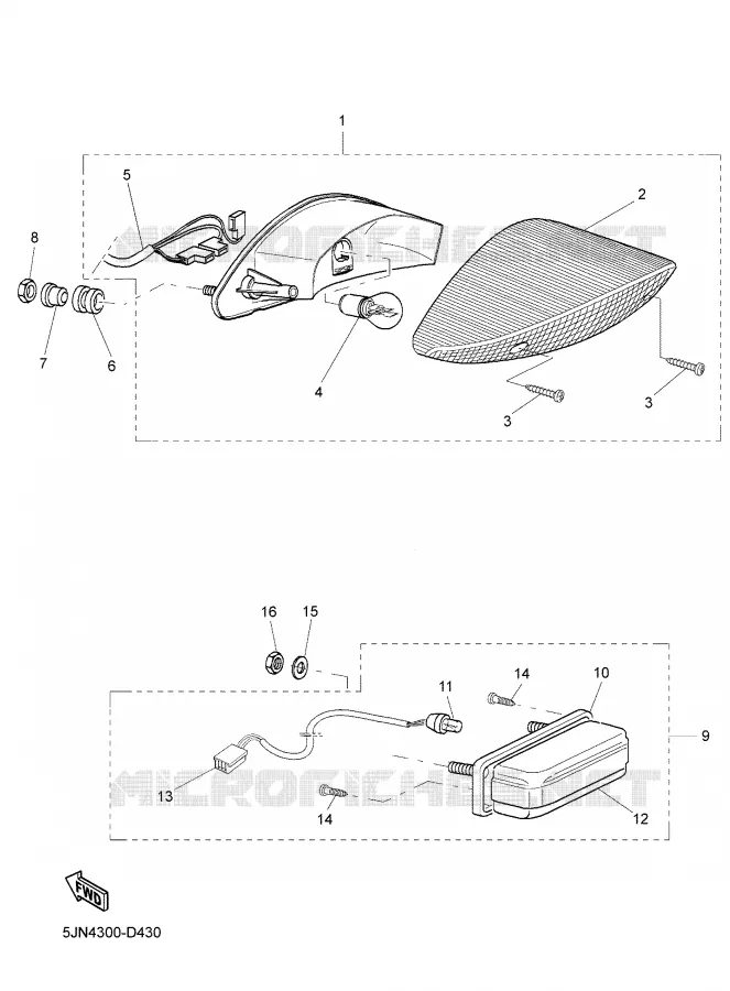 FEU ARRIERE Yamaha MOTO 1100 2006 BULLDOG  BT1100