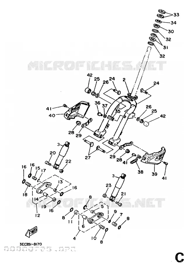 DIRECTION Yamaha SCOOTER 50 1989 BELUGA  CH50