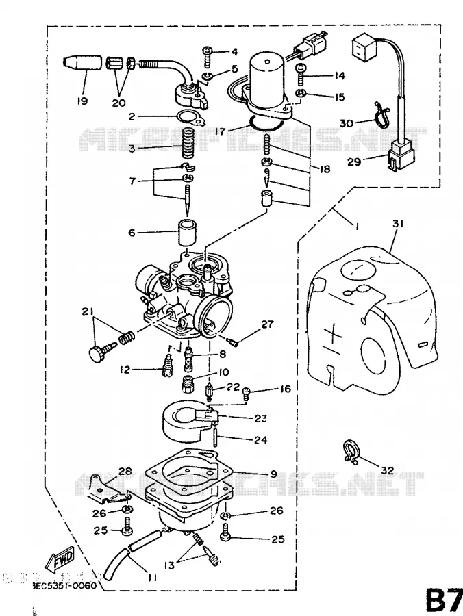 CARBURATEUR Yamaha SCOOTER 50 1990 BELUGA  CH50