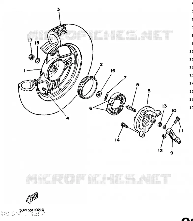 ROUE ARRIERE Yamaha SCOOTER 80 1990 ACTIVE  CH80