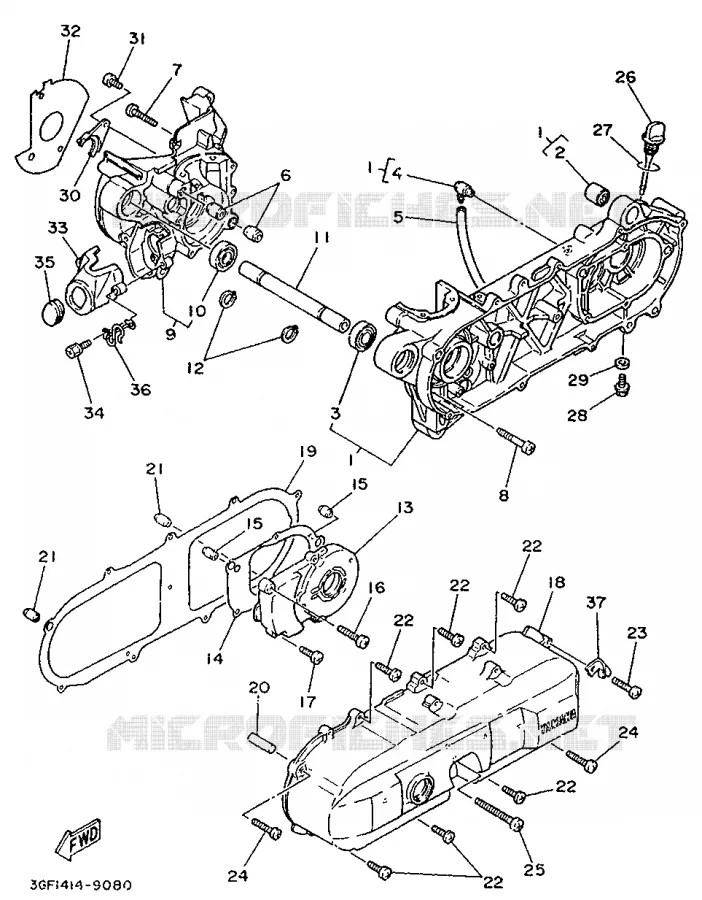 CARTER MOTEUR Yamaha SCOOTER 50 1996 CR  CR50Z