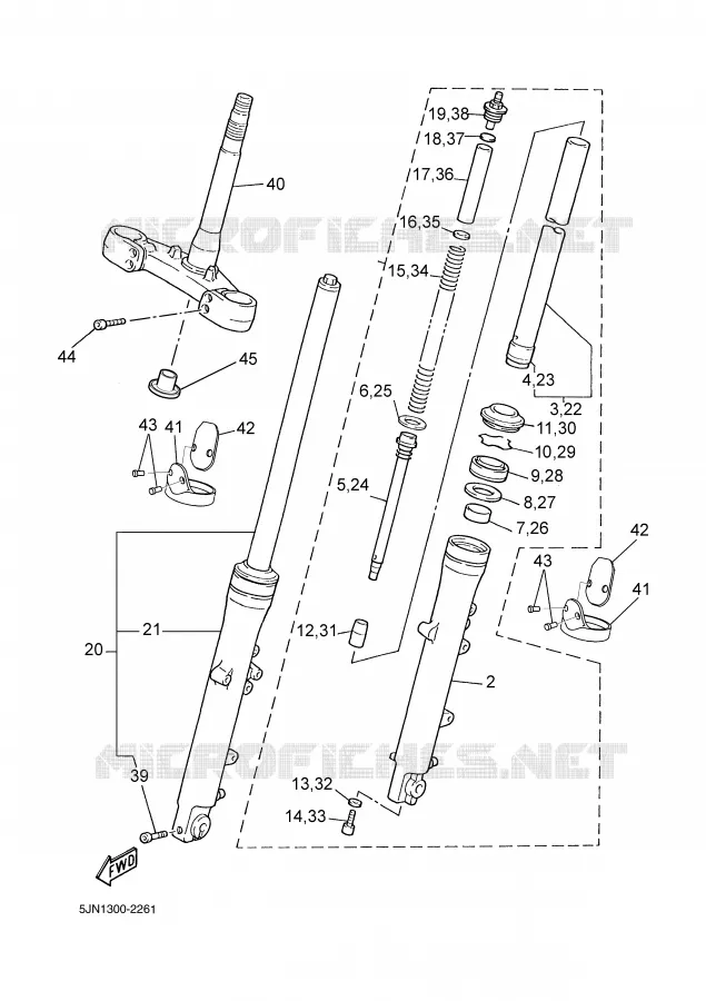 FOURCHE Yamaha MOTO 1100 2002 BULLDOG  BT1100