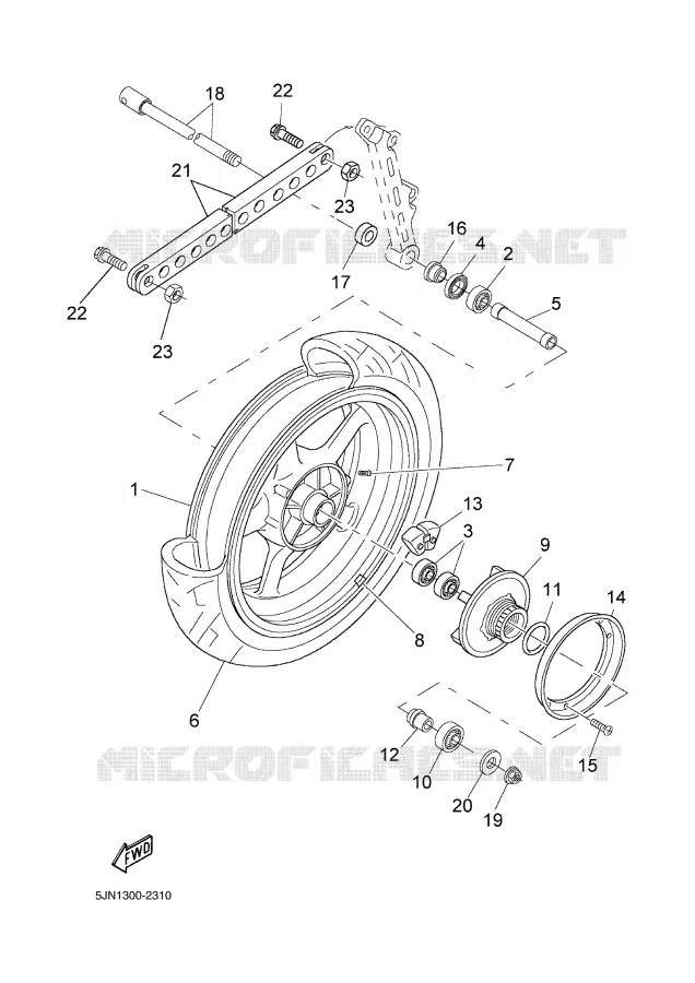 ROUE ARRIERE Yamaha MOTO 1100 2002 BULLDOG  BT1100