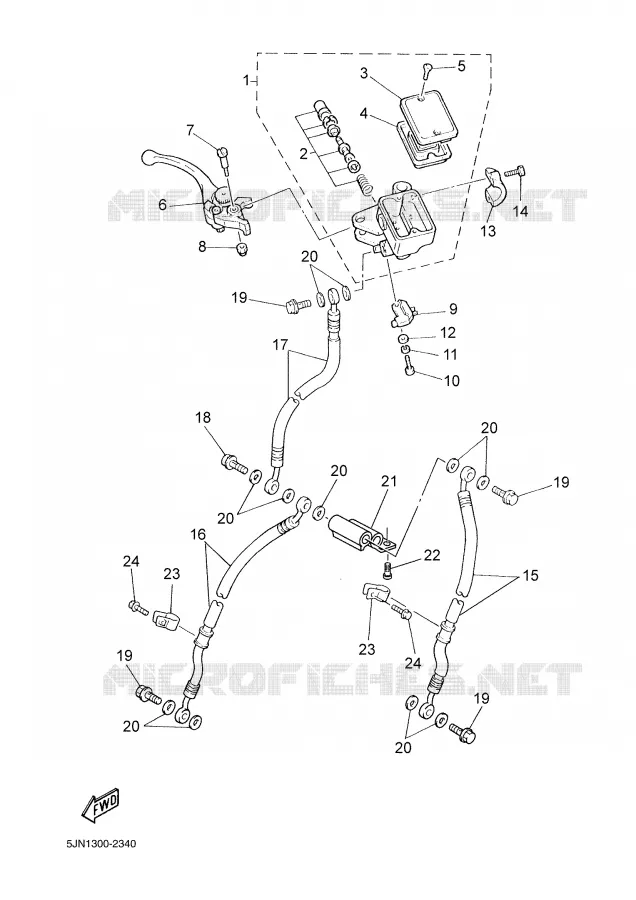MAITRE CYLINDRE AVANT Yamaha MOTO 1100 2002 BULLDOG  BT1100