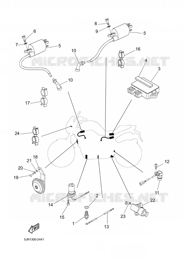 PARTIE ELECTRIQUE 1 Yamaha MOTO 1100 2002 BULLDOG  BT1100