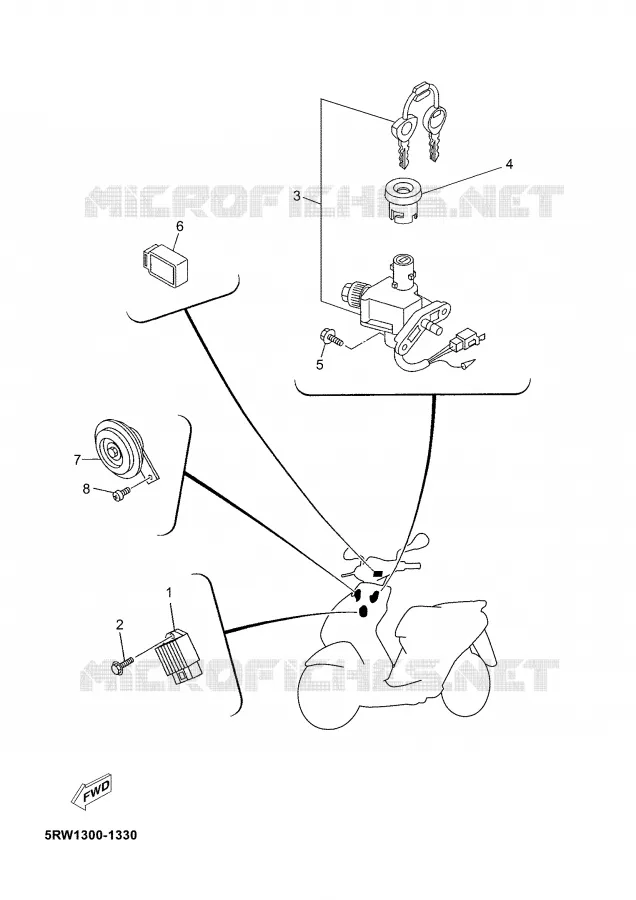 PARTIE ELECTRIQUE 1 Yamaha SCOOTER 50 2003 JOG  CS50M