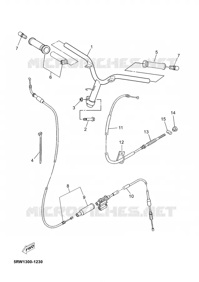 GUIDON ET CABLES Yamaha SCOOTER 50 2003 JOG  CS50M