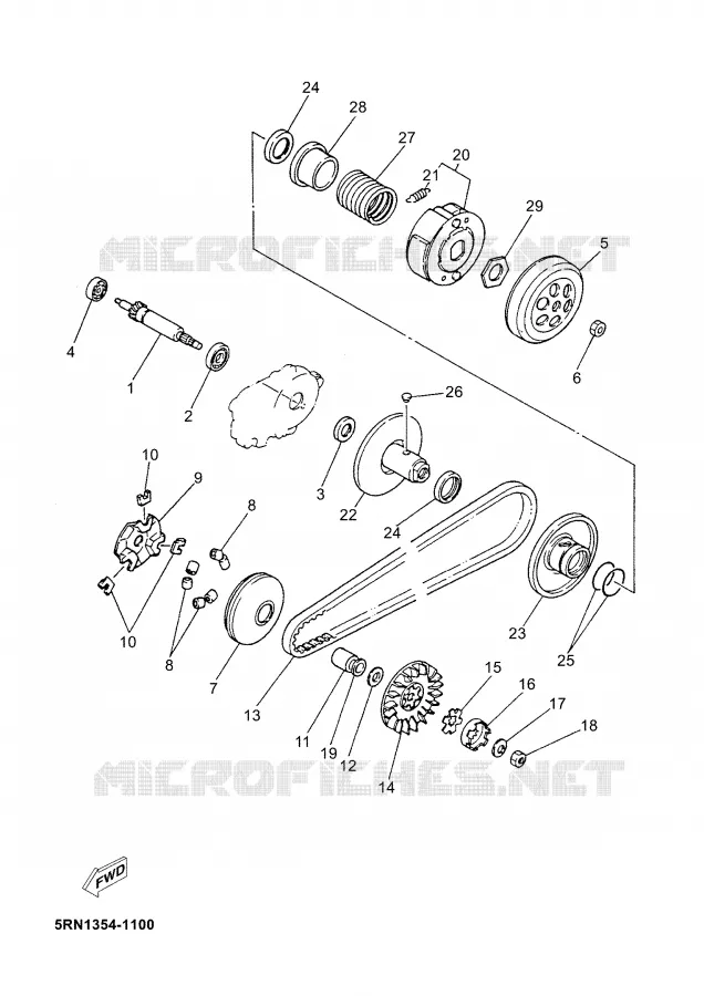 EMBRAYAGE DE DEMARREUR Yamaha SCOOTER 50 2004 JOG  CS50M