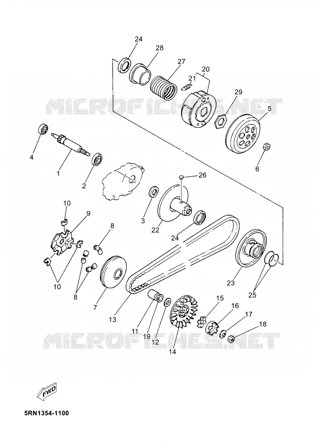 EMBRAYAGE DE DEMARREUR Yamaha SCOOTER 50 2004 JOG  CS50M
