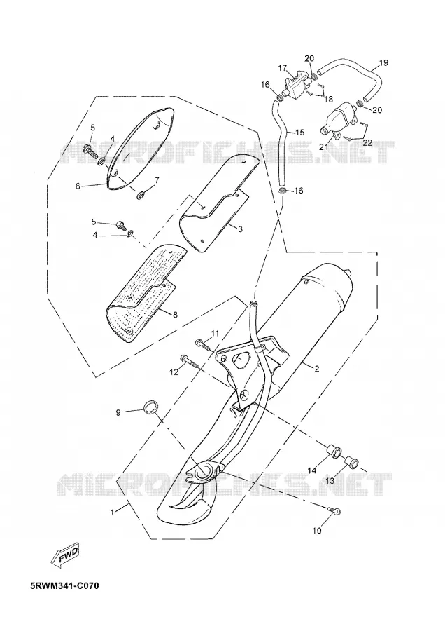 ECHAPPEMENT Yamaha SCOOTER 50 2005 JOG  CS50M