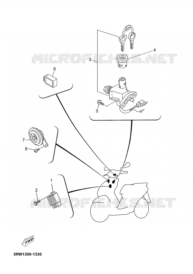 PARTIE ELECTRIQUE 1 Yamaha SCOOTER 50 2006 JOG  CS50M