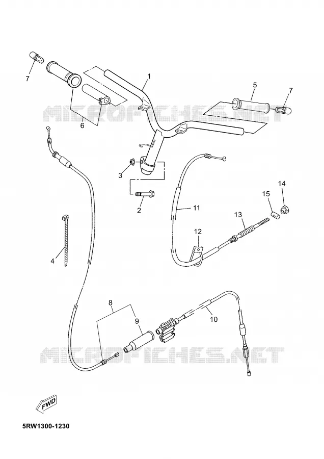 GUIDON ET CABLES Yamaha SCOOTER 50 2006 JOG  CS50M
