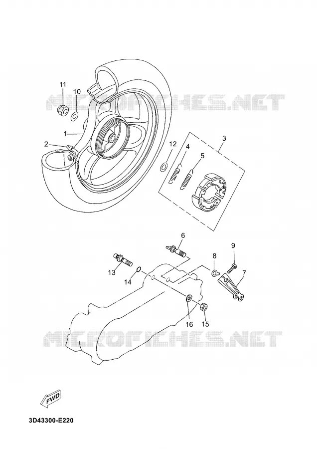 ROUE ARRIERE Yamaha SCOOTER 50 2007 JOG  CS50M