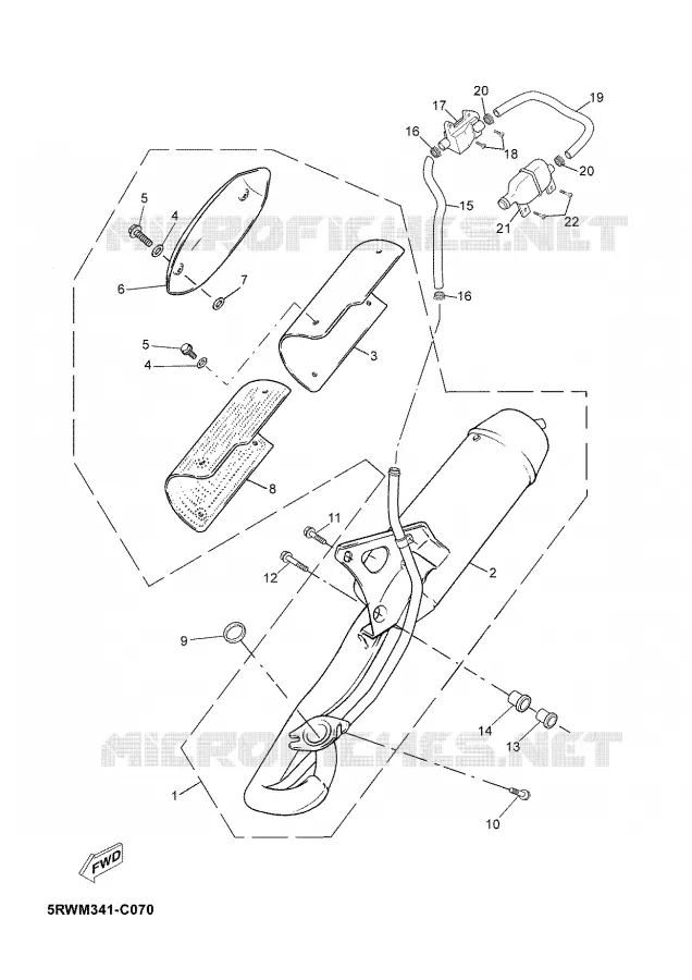 ECHAPPEMENT Yamaha SCOOTER 50 2008 JOG  CS50M