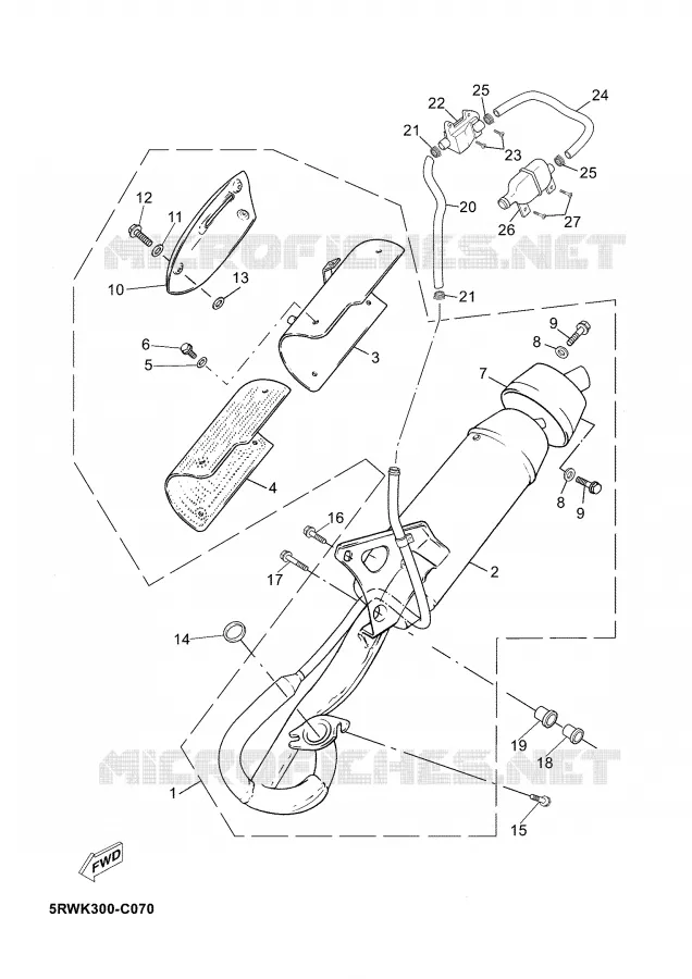 ECHAPPEMENT Yamaha SCOOTER 50 2004 JOG  CS50Z
