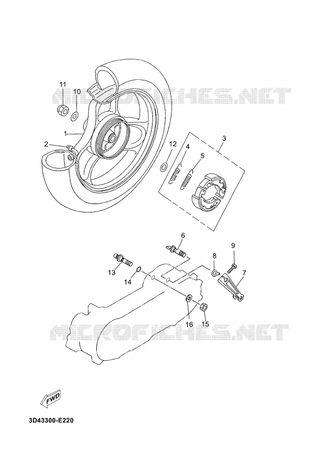 ROUE ARRIERE Yamaha SCOOTER 50 2006 JOG  CS50Z