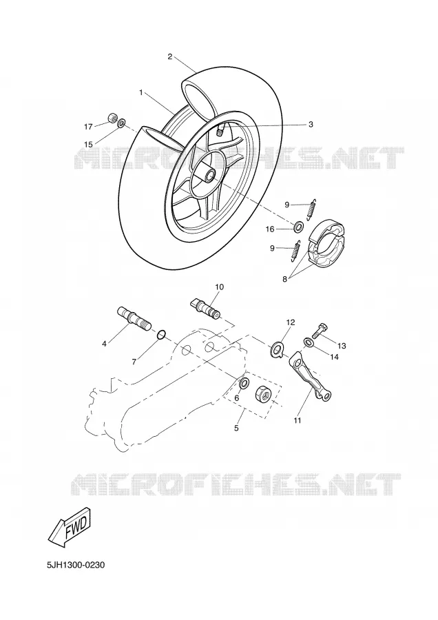 ROUE ARRIERE Yamaha SCOOTER 50 2003 STUNT  EW50