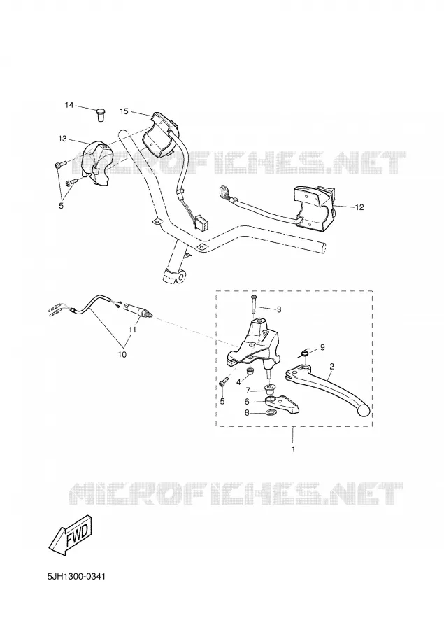 COMMODO / LEVIER Yamaha SCOOTER 50 2003 STUNT  EW50