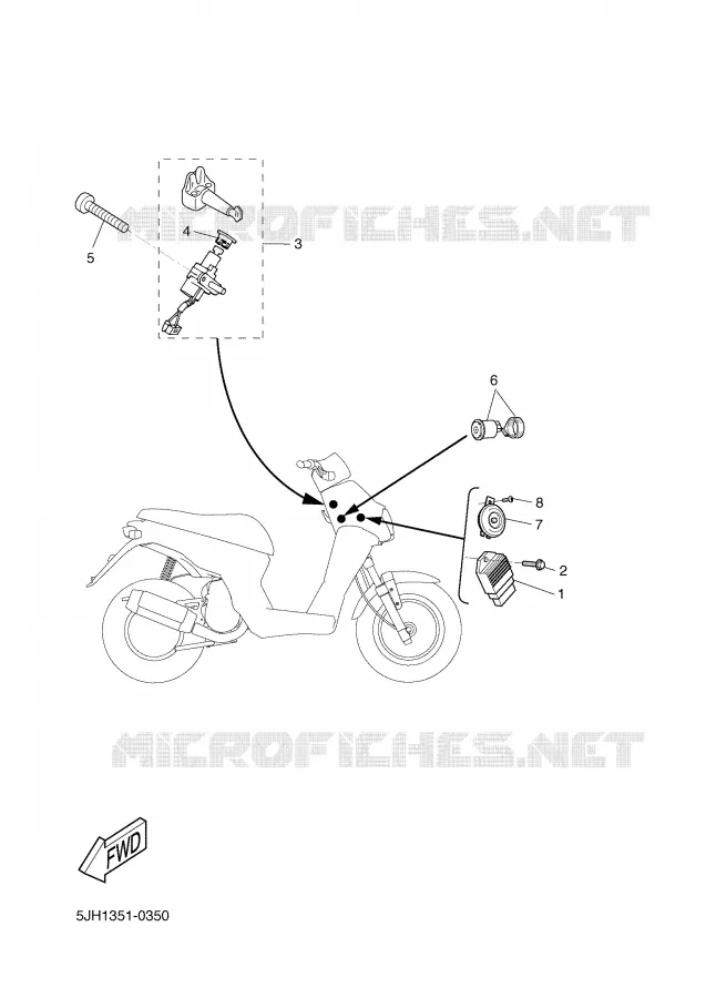 PARTIE ELECTRIQUE 1 Yamaha SCOOTER 50 2003 STUNT  EW50