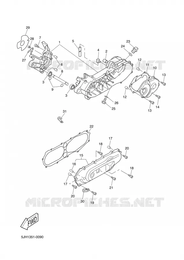 CARTER MOTEUR Yamaha SCOOTER 50 2004 SLIDER  EW50