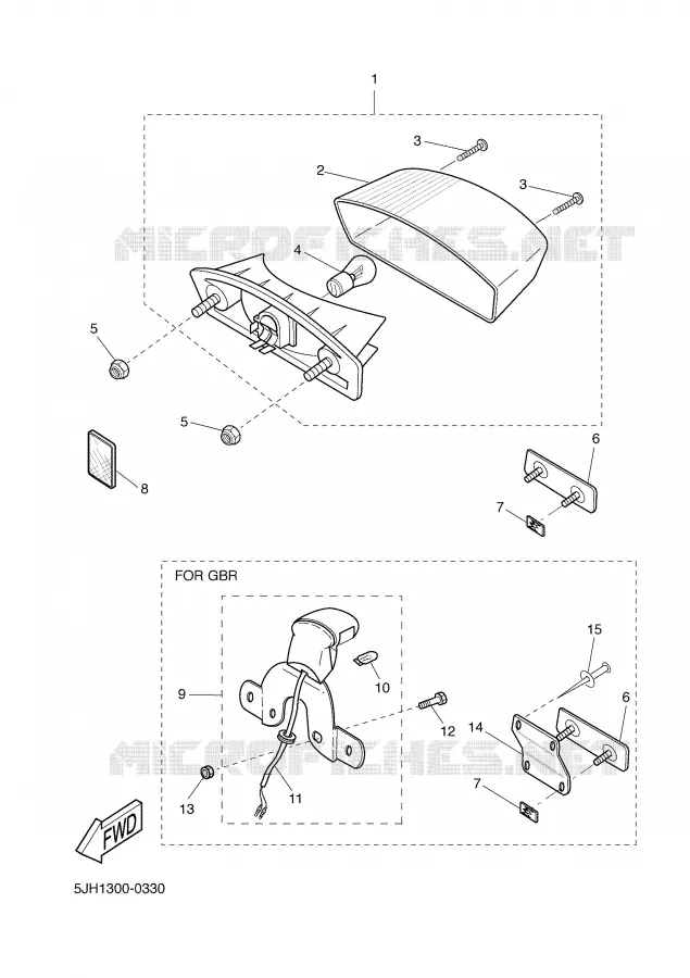 FEU ARRIERE Yamaha SCOOTER 50 2002 SLIDER  EW50 SLIDER