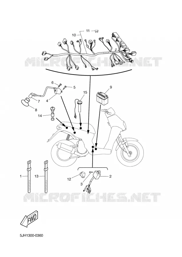 PARTIE ELECTRIQUE 2 Yamaha SCOOTER 50 2002 SLIDER  EW50 SLIDER