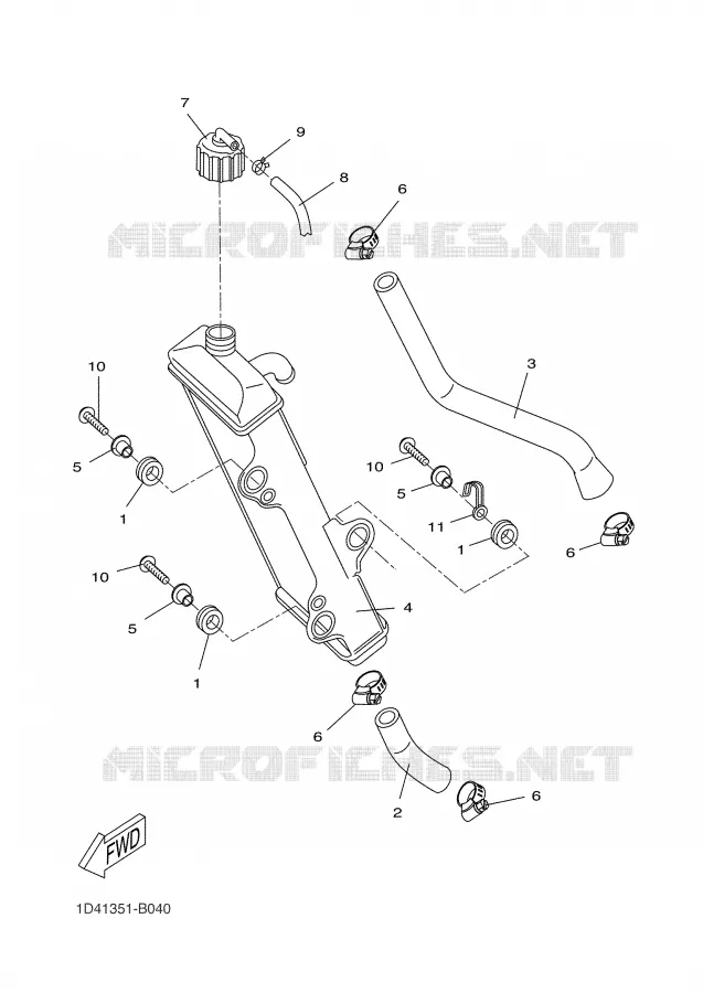 RADIATEUR / DURITES Yamaha MOTO 50 2006 DTR  DT50RSM