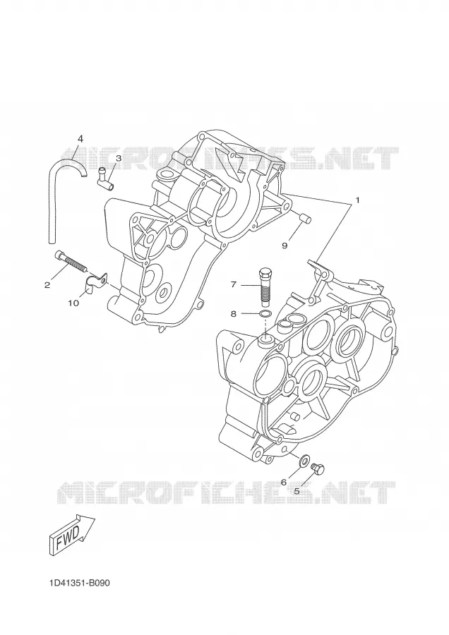 CARTER MOTEUR Yamaha MOTO 50 2006 DTR  DT50RSM