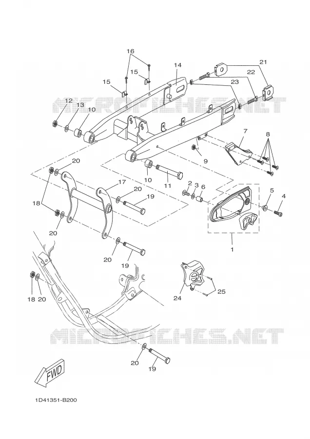 BRAS ARRIERE Yamaha MOTO 50 2006 DTR  DT50RSM