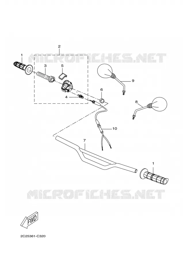 GUIDON ET CABLES Yamaha MOTO 50 2006 DTR  DT50RSM