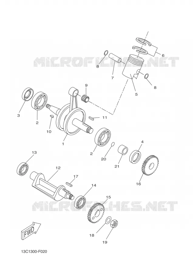 VILEBREQUIN / PISTON Yamaha MOTO 50 2007 DTR  DT50RSM