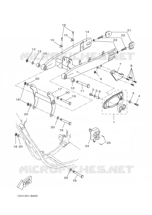 BRAS ARRIERE Yamaha MOTO 50 2007 DTR  DT50RSM