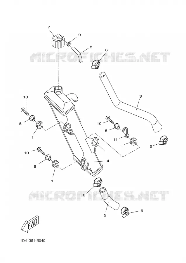 RADIATEUR / DURITES Yamaha MOTO 50 2008 DTR  DT50RSM